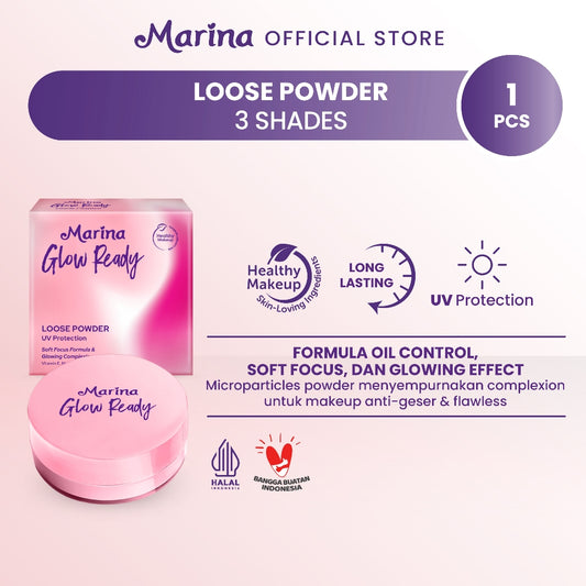 Marina Glow Ready Loose Powder UV Protection [15 G] - Exp : 10.2026