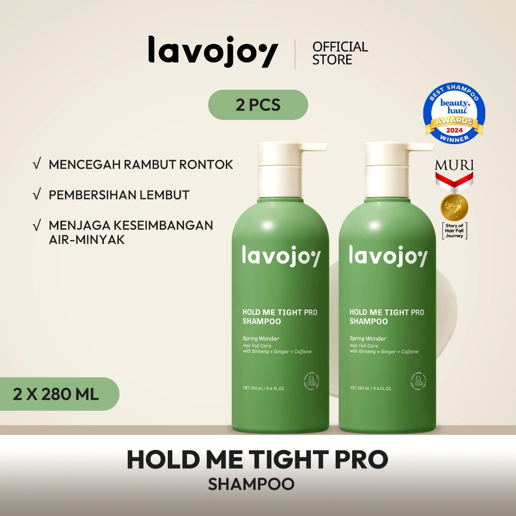 Lavojoy Hold Me Tight Pro Shampoo Spring Wonder | Hair Shampoo | Sampo Rambut | Shampoo Perawatan Rambut Rontok | Mempercepat Pertumbuhan Rambut | Mengurangi Kerontokkan | Sampo Ginseng & Jahe