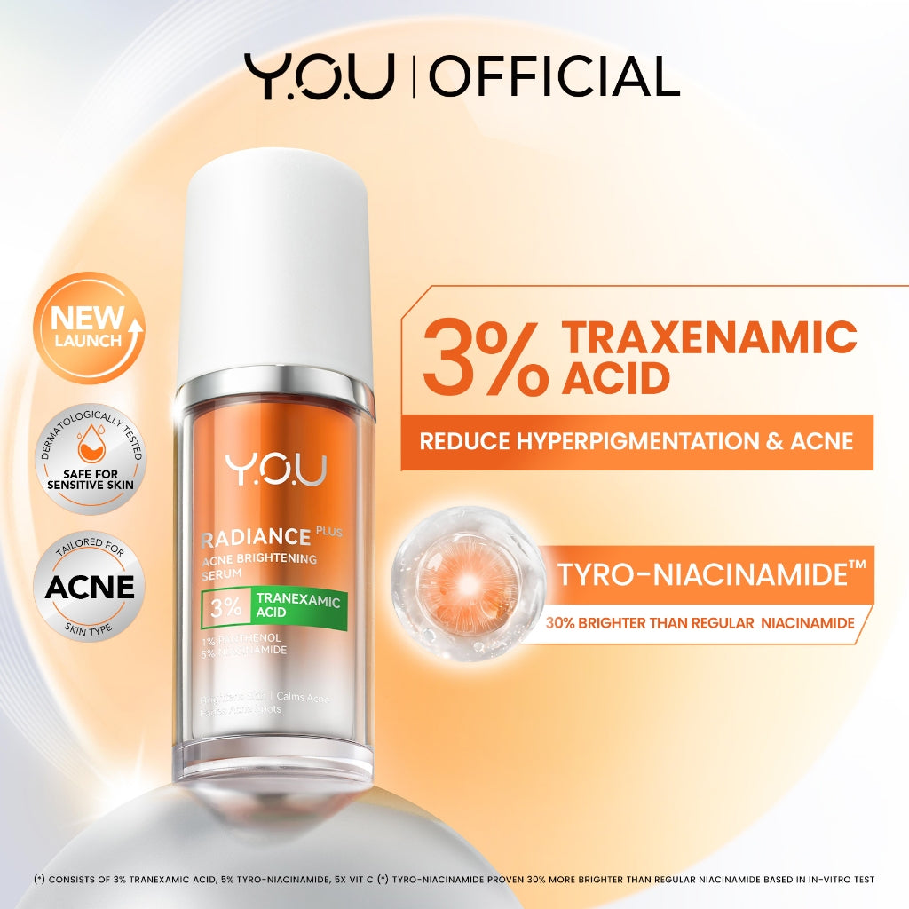 [NEW] YOU Radiance Plus Acne Brightening Serum | Tranexamic Acid | Niacinamide | Serum jerawat PIE PIH Kulit Berminyak dan Pori Besar