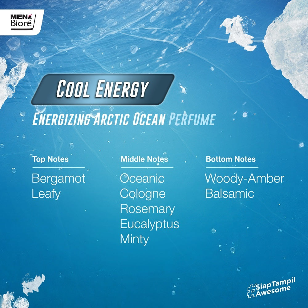 Men's Biore Body Foam Sabun Mandi Cair Pria Cool Energy 250 ml Botol