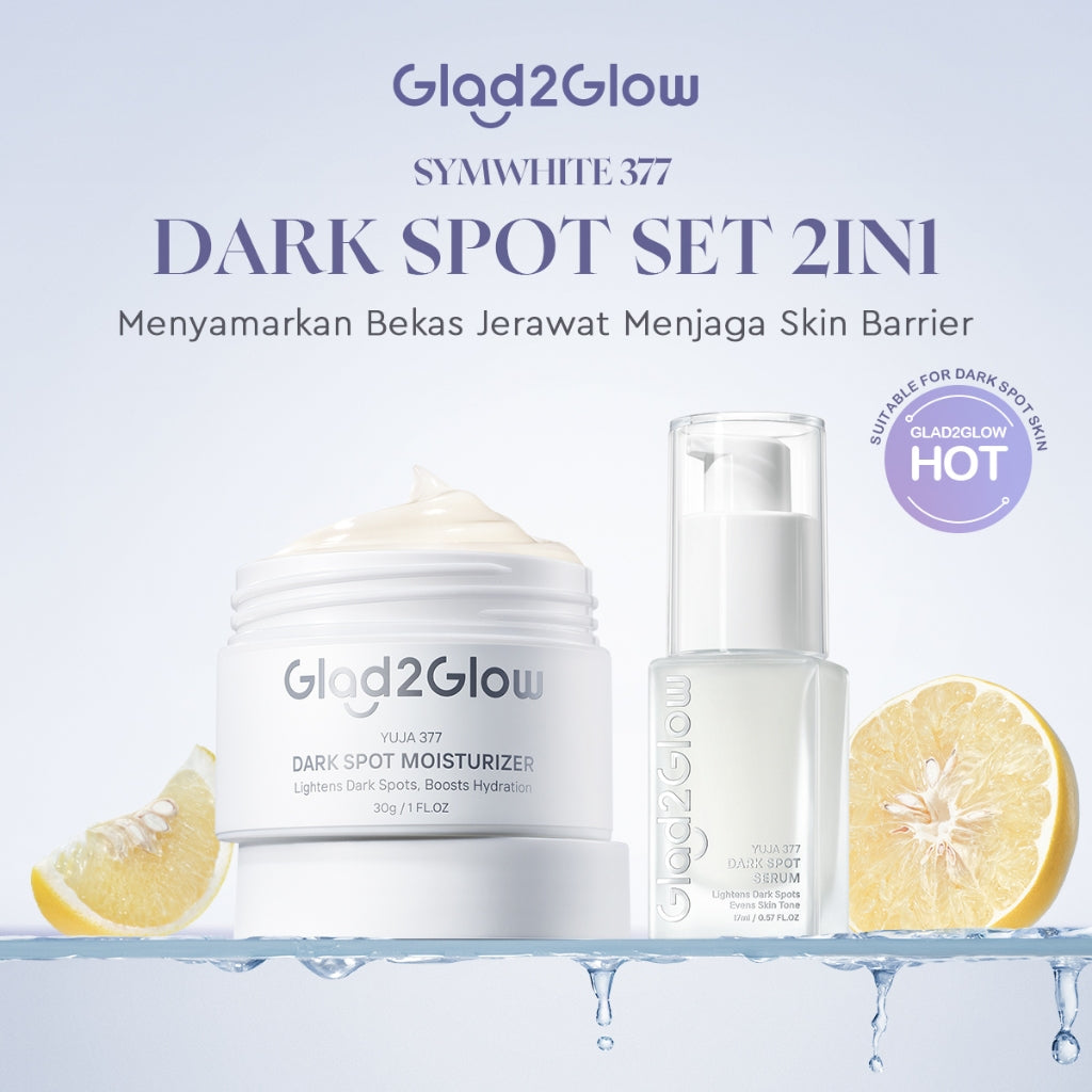 [SPOT-LIGHTENING] Glad2Glow 377 Dark Spot Concealer  bundle 4PCS Skincare Paket-SymWhite 377 Moisturizer+ 377 Serum+Cleanser +Niacinamide Day Cream Memperbaiki warna kulit kusam dan mencerahkan kulit G2G g2g officialstore