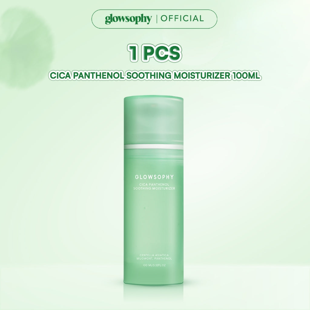 Glowsophy CICA Centella Soothing Moisturizer Gel 30ml - Pelembab Wajah Ringan Kulit Berjerawat & Sensitif untuk Membantu Menenangkan dan Meredakan Jerawat Kemerahan dengan sensasi Calming