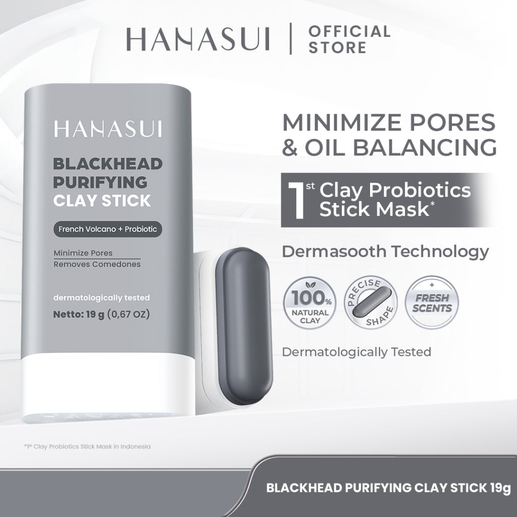 [NEW] HANASUI Clay Stick Mask - Masker Wajah Mencerahkan Mengangkat Komedo Menyamarkan Pori & Menenangkan Jerawat