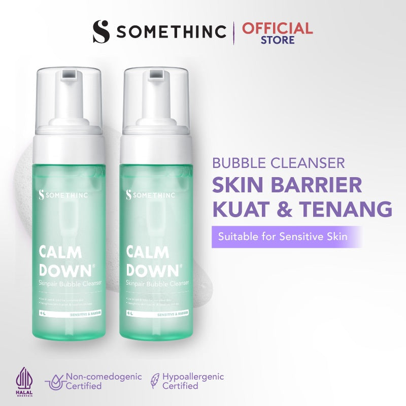 SOMETHINC [2 PCS] Paket Calm Down Series Skinpair Bubble Cleanser | Sabun Cuci Muka untuk Kulit Sensitif & Iritasi. Meredakan Kemerahan, Memperkuat Skin Barrier, Facial Wash untuk semua tipe kulit