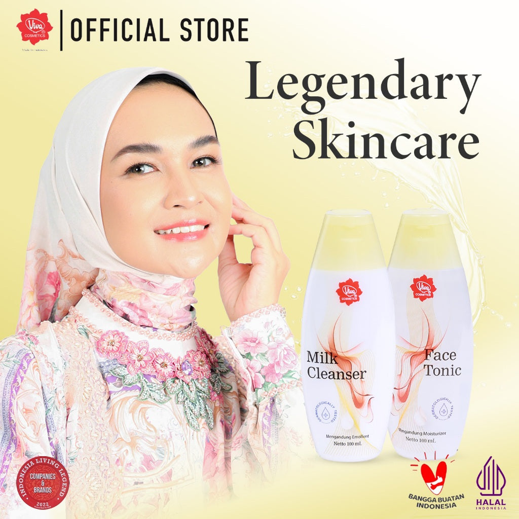 [PROMO] Paket_Double_Cleansing_Emollient - Viva Milk Cleanser & Face Tonic Emollient (100 ml & 200 ml)