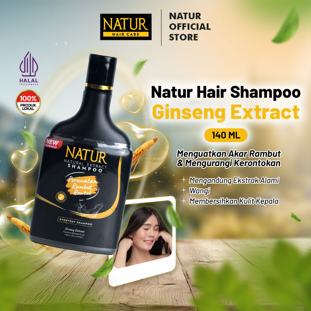 Natur Shampoo Extract Ginseng 140 ml - Anti Hair Fall / Mengurangi Rambut Rontok