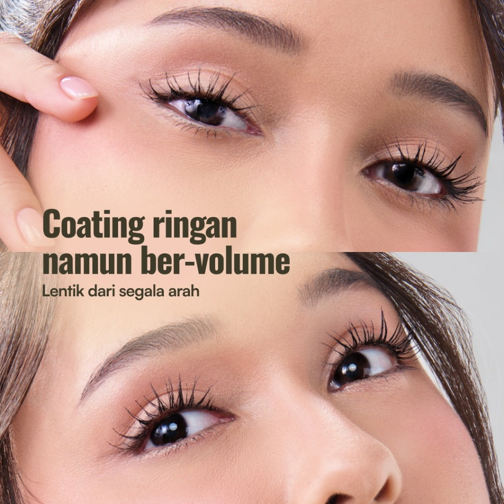 NEW! WARDAH Anti-Gravity Iron Mascara Natural Volumizing - Lengthening Mascara Lentik 24 Jam Tahan Lama, No Clumpy, Smudgeproof, Waterproof - Maskara Jigrak - No Fake Lashes - Bulu Mata Lentik Natural Ringan - Eye Makeup