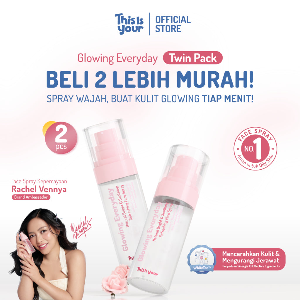 [DR. ABELINA APPROVED] This is Your - Glowing Everyday Shooting Refreshing Face Spray 75ml | Mengandung 2% Niacinamide, Rosa Canina, Centella Asiatica | Membantu Mencerahkan Wajah Cocok Untuk Kulit Kering, Berjerawat, dan Kusam