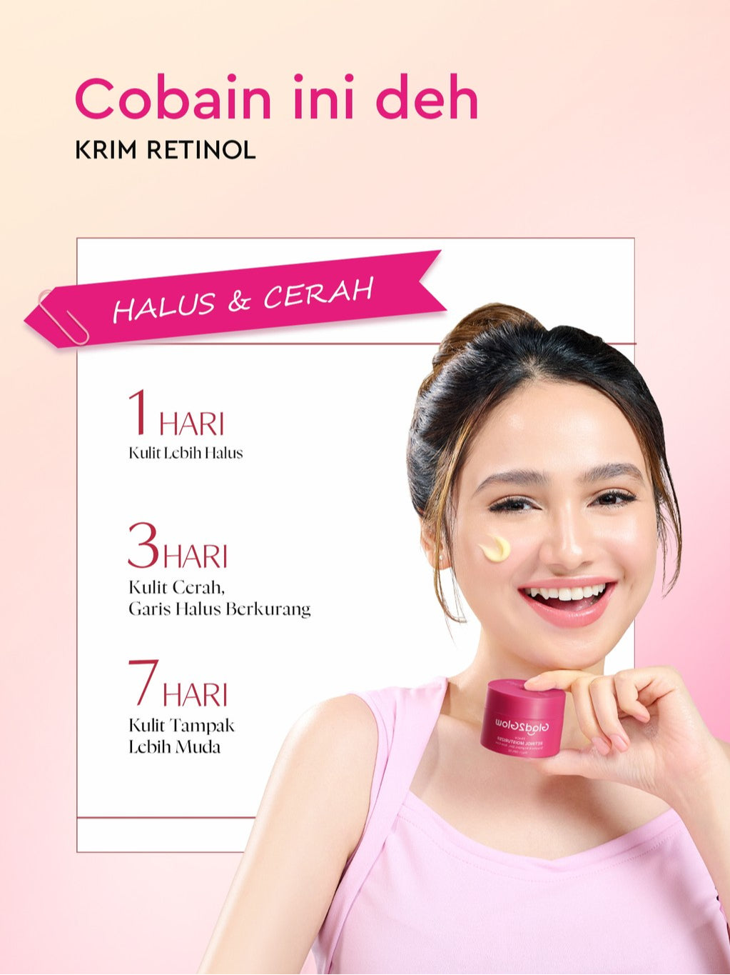[Tasyafarasya Approved]Glad2Glow Peach Retinol Moisturizer Pelembab Anti Penuaan Penghalang Kulit Mencerahkan Flek Hitam Mengurangi kerutan mencerahkan warna kulit menghaluskan kulit mengecilkan pori-pori membesar dan melembabkan g2glow official store