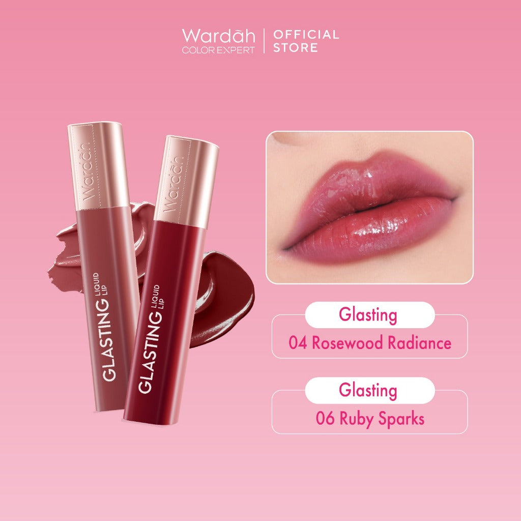 [OMBRE COVER BIBIR GELAP] WARDAH Ombre Glasting Liquid Lip + Matte Lip Cream -Lip-Stain-Lipgloss-Lipstik-Lip Matte-Lipcream-Lip Cream- Glossy Longlasting Waterproof Tahan Lama - Glaze Lip - Makeup - Liptin Anak Sekolah