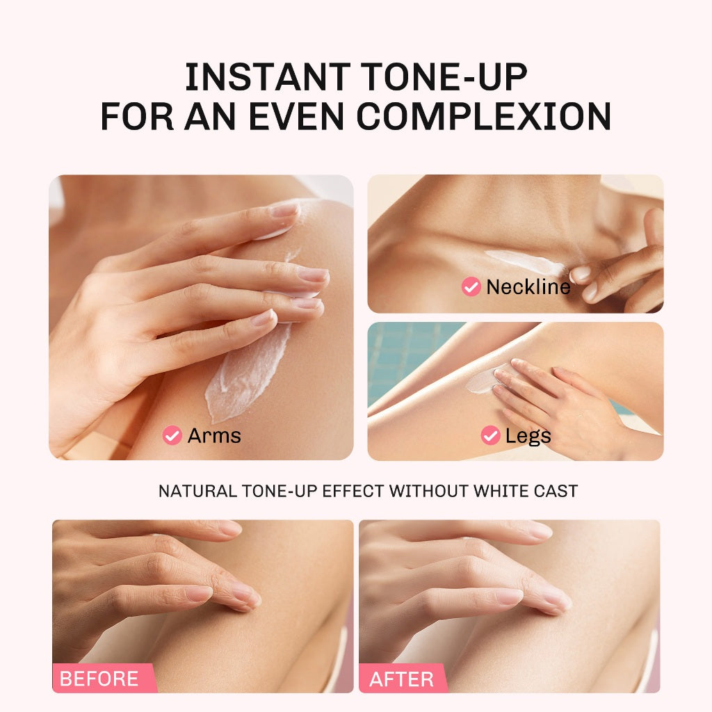 [TONE UP TWINPACK] Lavojoy Let It Glow Daily Shine Body Serum Instant Tone Up Delicate Rose with SPF 50PA++++ | Body Serum untuk Perlindungan Sinar UV | Mencerahkan Seketika & Melembapkan Kulit dengan 3% Niacinamide + Australian Super VC + Ceramide + HA