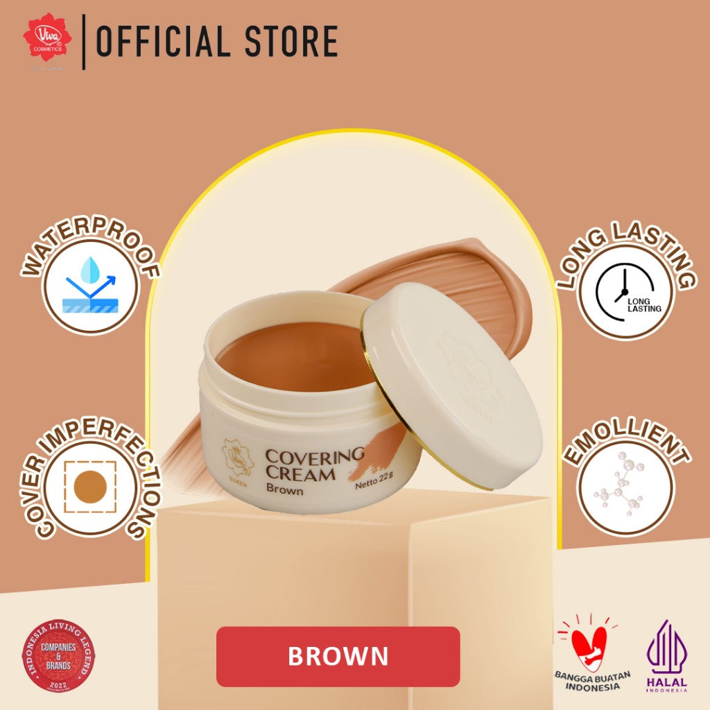 Viva Queen Covering Cream (WATERPROOF) - 22gr (Tersedia 4 Varian Warna)