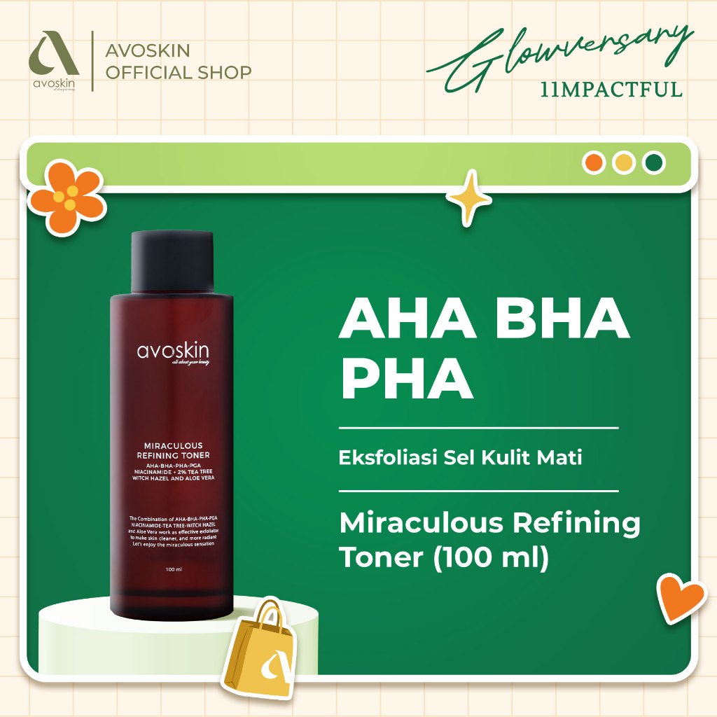[CREATOR] Toner Avoskin Miraculous Refining 100ml-AHA BHA PHA-Eksfoliasi Kulit Wajah