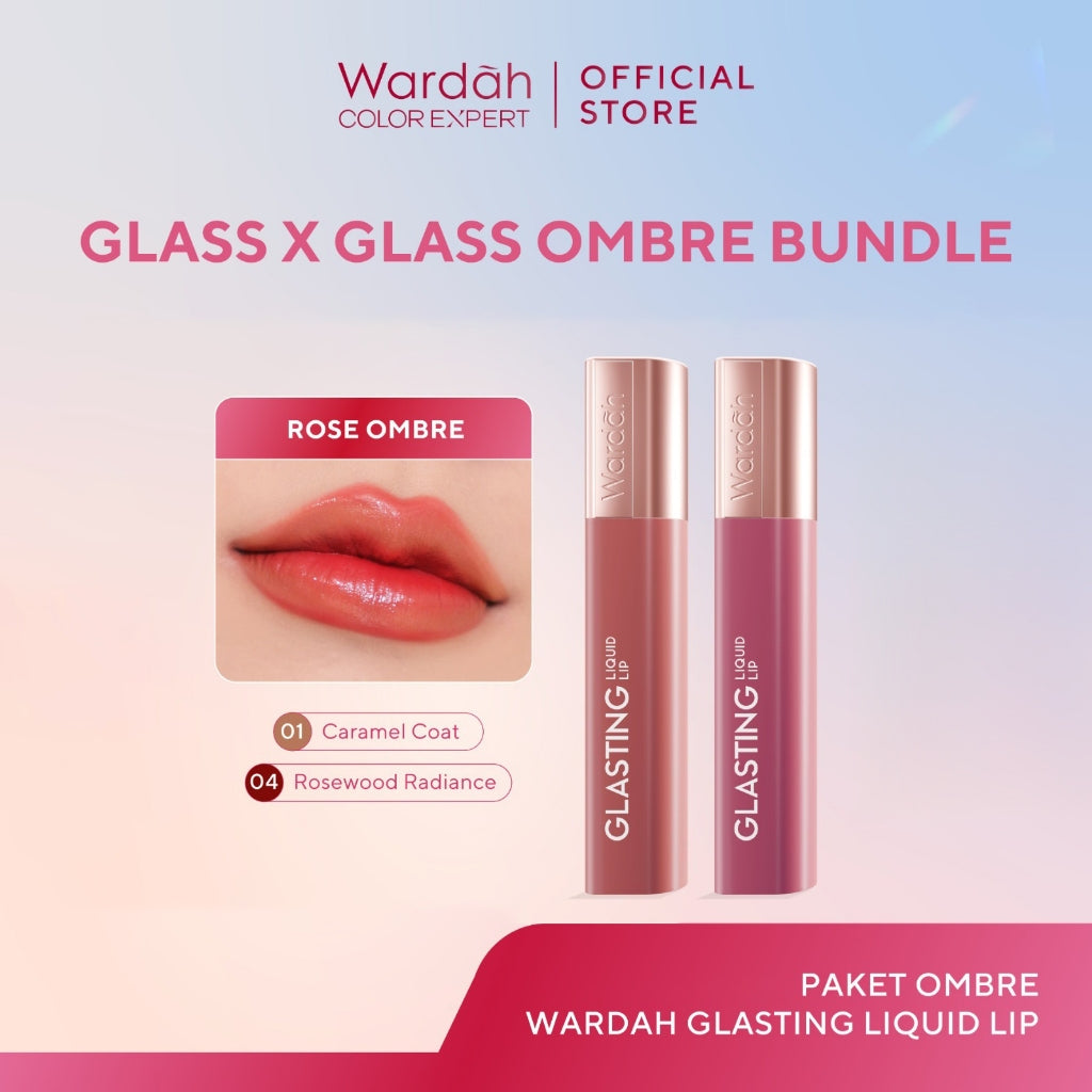 [TINTINTINWIN'S PICKS: OMBRE COVER BIBIR GELAP] BUNDLE OMBRE WARDAH Paket Ombre Glasting Liquid Lip -Cleopatra Look- Liptint-Lip-Stain-Lipgloss-Lipstik-Lip Tint-Lip Matte-Lipstick-Lipcream- Makeup