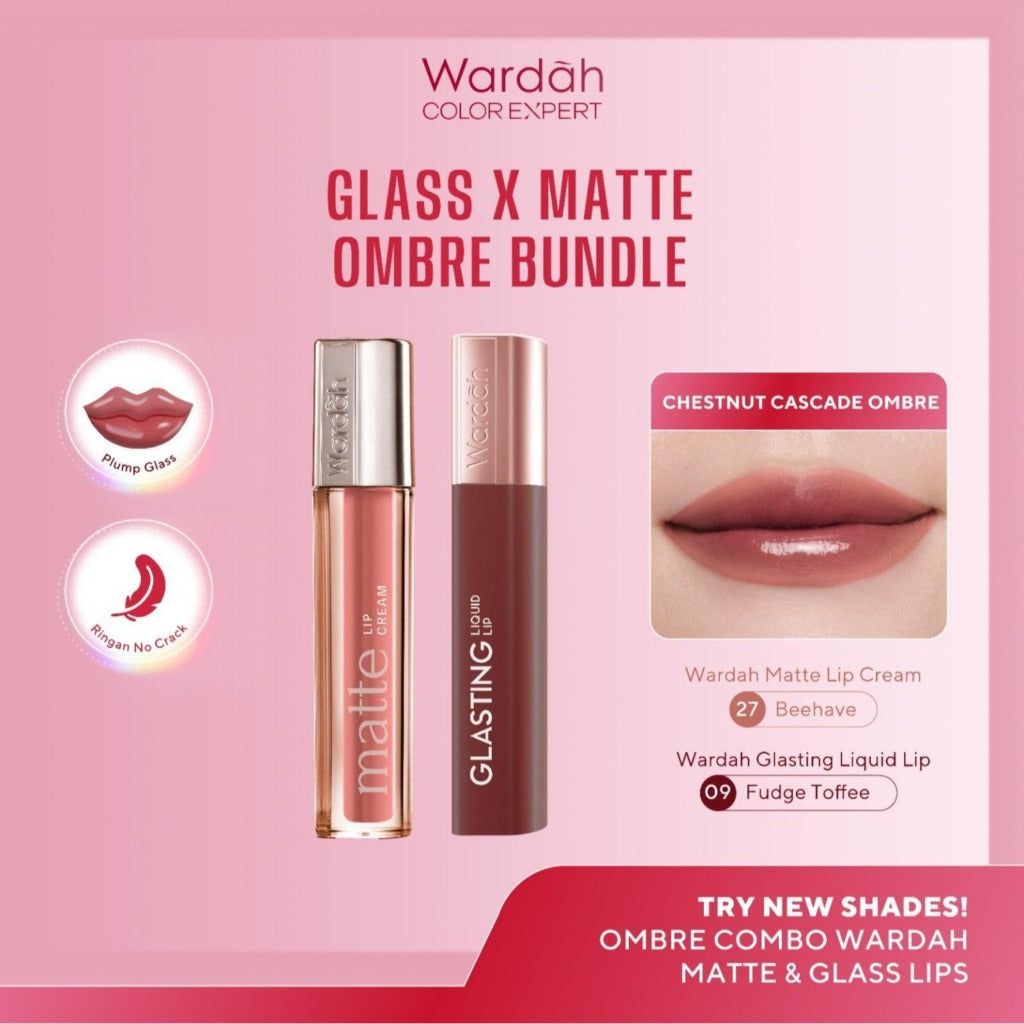 [TINTINTINWIN'S PICKS: OMBRE COVER BIBIR GELAP] BUNDLE OMBRE WARDAH Paket Ombre Glasting Liquid Lip -Cleopatra Look- Liptint-Lip-Stain-Lipgloss-Lipstik-Lip Tint-Lip Matte-Lipstick-Lipcream- Makeup