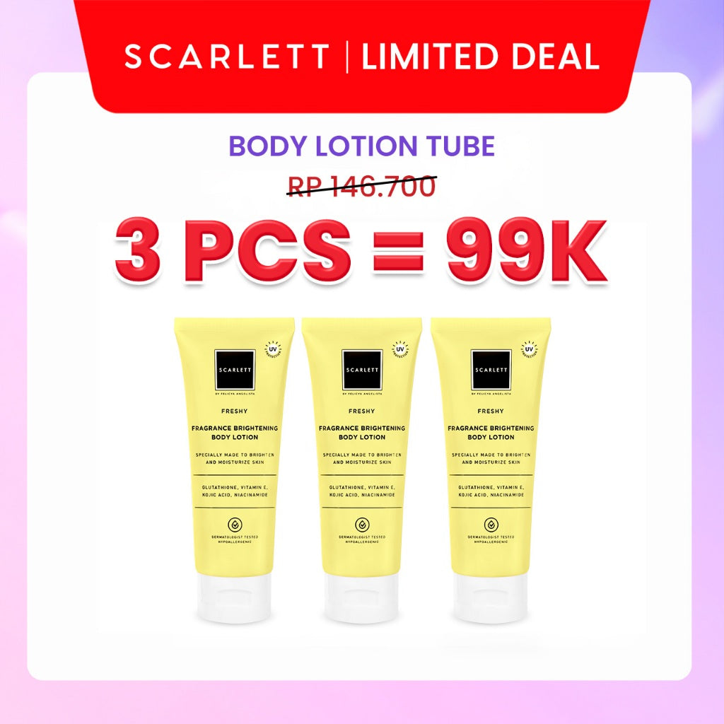 Scarlett Whitening Body Lotion Mencerahkan - Kemasan Baru Tube 180ml