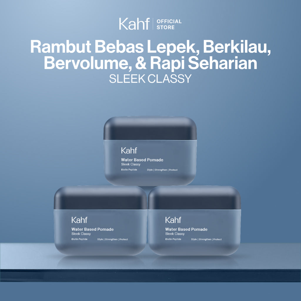 [KAHF BUNDLE 3IN1 PAKET POMADE/HAIR POWDER RAMBUT BEBAS LEPEK, BERKILAU, BERVOLUME, & RAPI SEHARIAN] Triple Pack Hairstyling Pomade or Powder - 3 pcs Gel Rambut & Bubuk Penata Rambut - Approved by Barber and Suitable for Daily Use