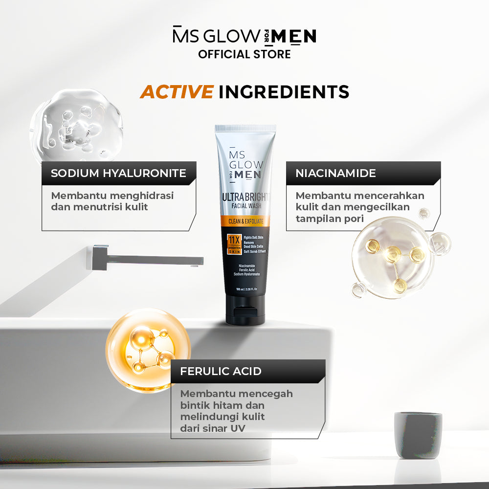 MS Glow For Men Ultra Bright Facial Wash - 100 ml