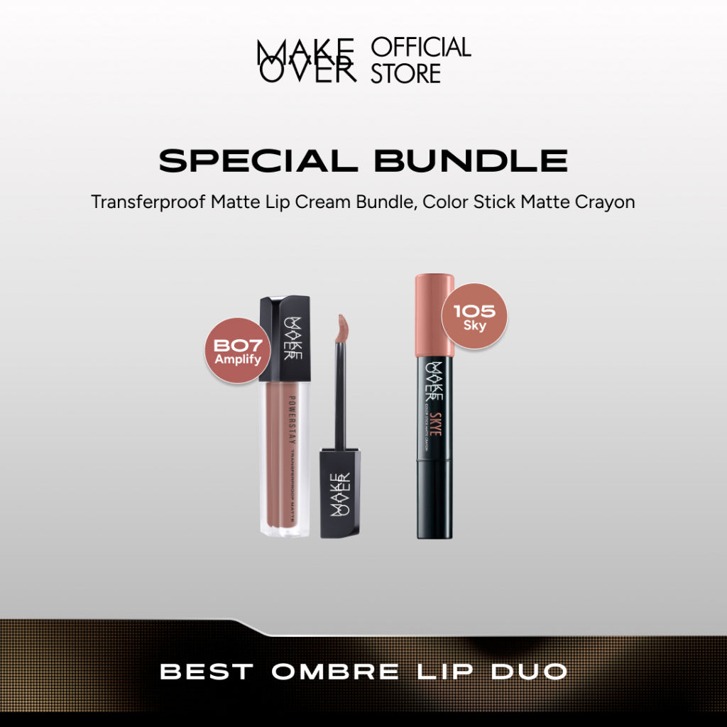 [SPECIAL 11.11] MAKE OVER Glam Lip Statement | Matte Bundle - Transferproof Matte Lip Cream Bundle + Color Stick Matte Crayon - Paket Lipcream Ombre Lips Bibir Tahan Lama Tidak Kering Ringan Halus Lebaran Raya