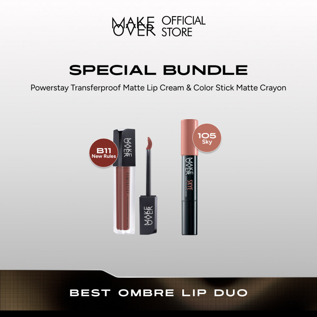 [SPECIAL 11.11] MAKE OVER Glam Lip Statement | Matte Bundle - Transferproof Matte Lip Cream Bundle + Color Stick Matte Crayon - Paket Lipcream Ombre Lips Bibir Tahan Lama Tidak Kering Ringan Halus Lebaran Raya