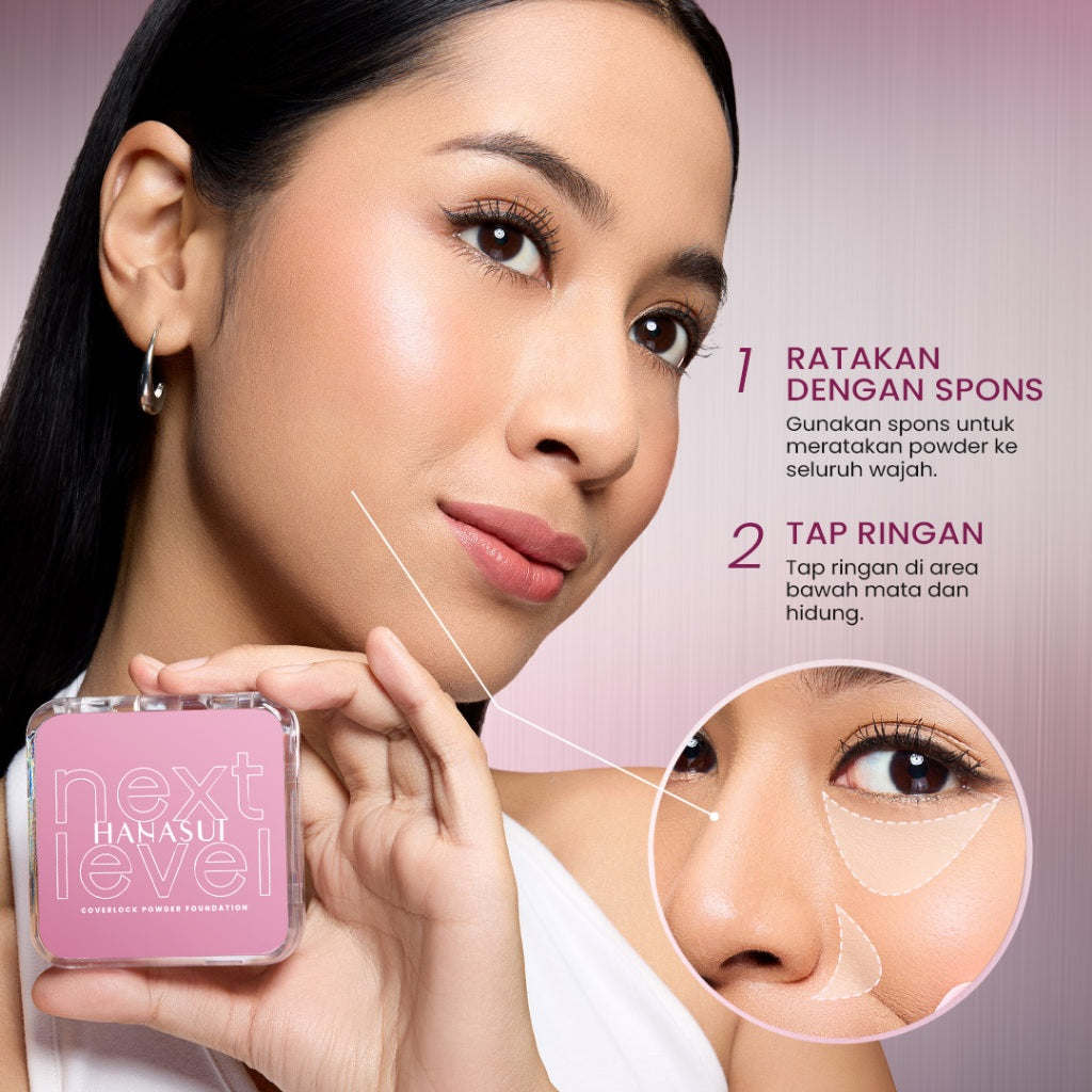 [NEW] Hanasui Next Level Coverlock Powder Foundation - Porefect Blur, Flawless Looking & 4X Oil Control Balance