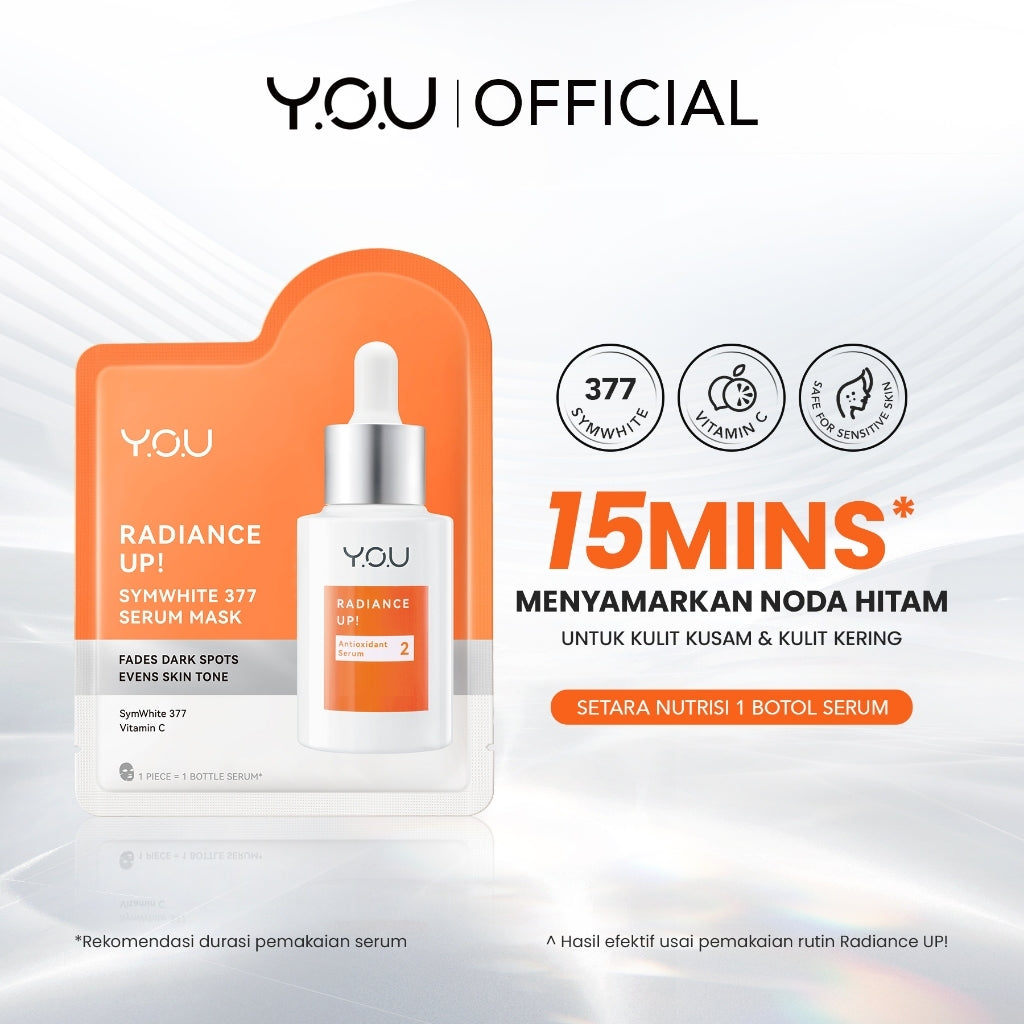 YOU Radiance Up! SymWhite 377 Serum Mask Masker Wajah Brightening Vitamin C Atasi Bekas Jerawat & Dark Spot