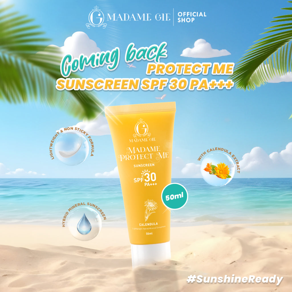4X Madame Gie Madame Protect Me Sunscreen SPF 30 PA +++ 50ml With Calendula - Skincare Sunblock