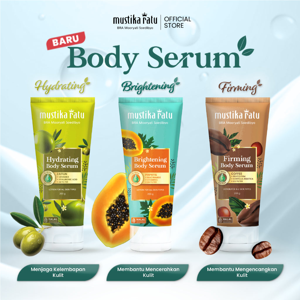 Mustika Ratu Hydrating Zaitun Body Serum 200ml - Triple Pack