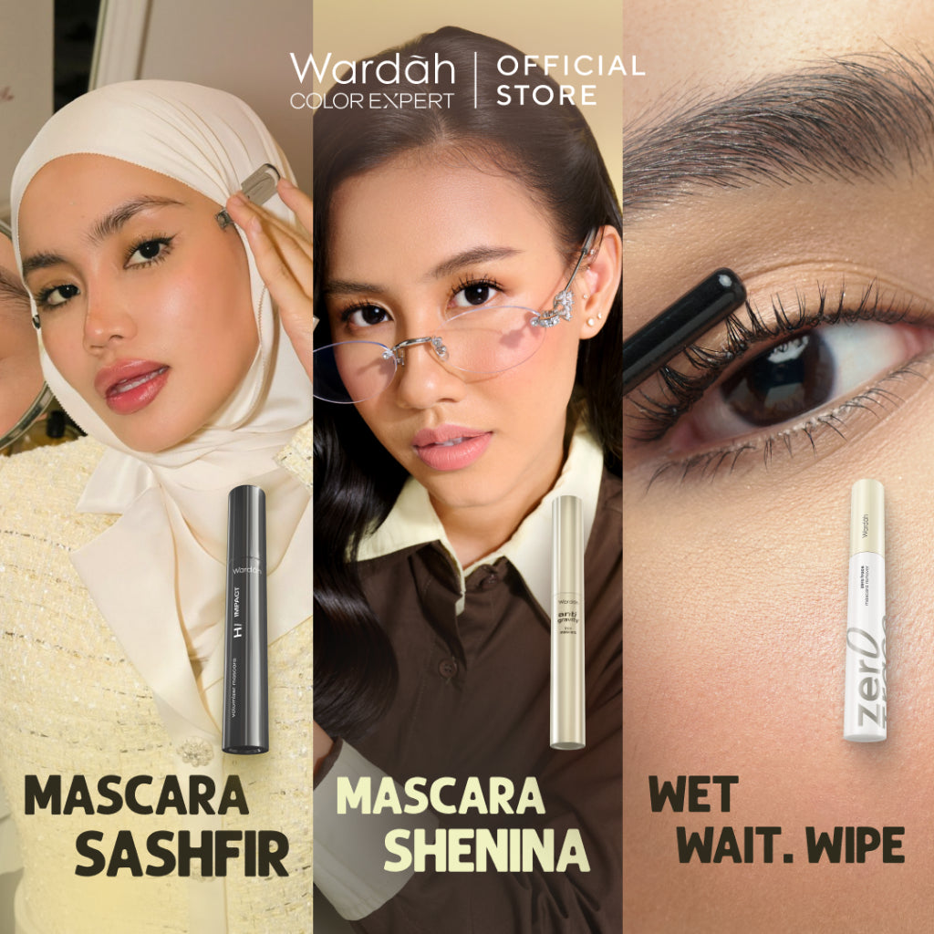 [MASCARA WEDDING SASHFIR] NEW! WARDAH Mascara - Hi-Impact Volumizer Mascara, Anti-Gravity Iron Mascara, Wardah Zero Trace Mascara Remover - Bulu Mata Lentik Tebal Panjang Natural, Maskara Ringan Tahan Lama 24 Jam Smudgeproof, Waterproof, No Clumpy -Makeup