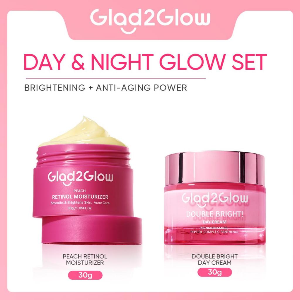 [Tasyafarasya Approved]Glad2Glow Peach Retinol Moisturizer Pelembab Anti Penuaan Penghalang Kulit Mencerahkan Flek Hitam Mengurangi kerutan mencerahkan warna kulit menghaluskan kulit mengecilkan pori-pori membesar dan melembabkan g2glow official store