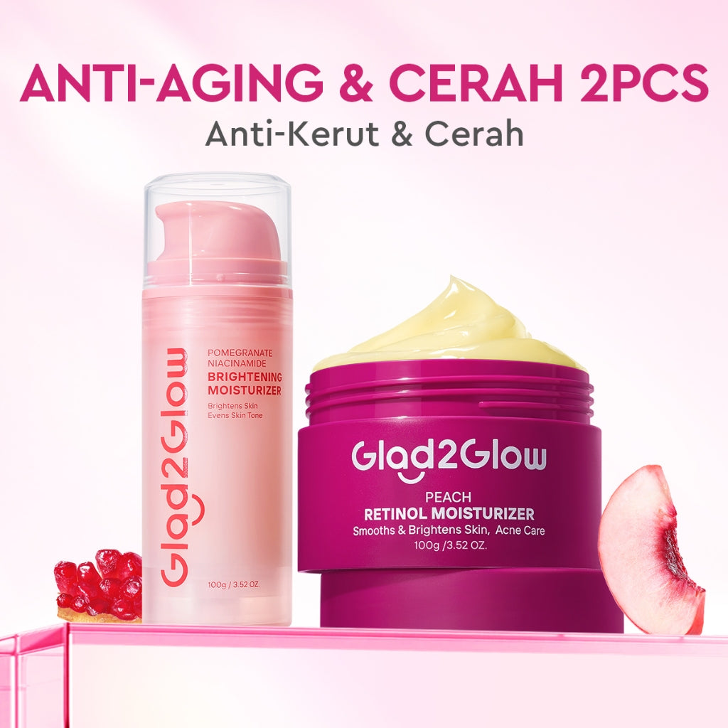 [Big Size]Glad2Glow Peach Retinol Moisturizer 100g Pelembab Anti Penuaan Penghalang Kulit Mencerahkan Flek Hitam Mengurangi kerutan mencerahkan warna kulit menghaluskan kulit mengecilkan pori-pori membesar dan melembabkan g2glow official store