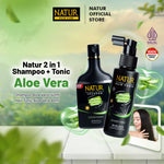 Natur Shampoo & Tonic Aloe Vera 2 in 1  - Paket Perawatan Rambut Lebat dan Hitam