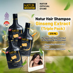 Triple Natur Shampoo Extract Ginseng 270 ml - Paket Sampo Rambut Rontok 3 pcs / Anti Hair Fall / Menguatkan Akar Rambut