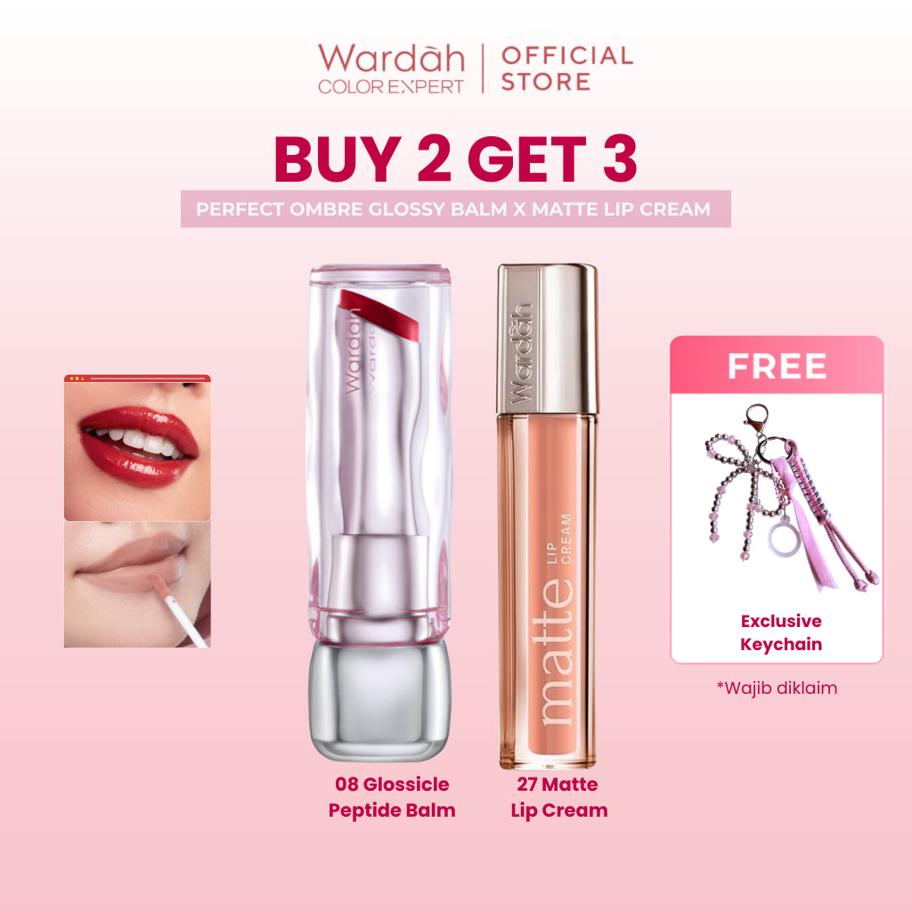 NEW! WARDAH Glossicle Peptide Balm - Ombre Glossicle - Dilengkapi dengan Peptide & UV Filter - Memperkuat Lip Barrier - Tidak Lengket- Glossy - Lip Balm -Lip Tint - Makeup - Natural Gloss - Glossy - Tinted Balm
