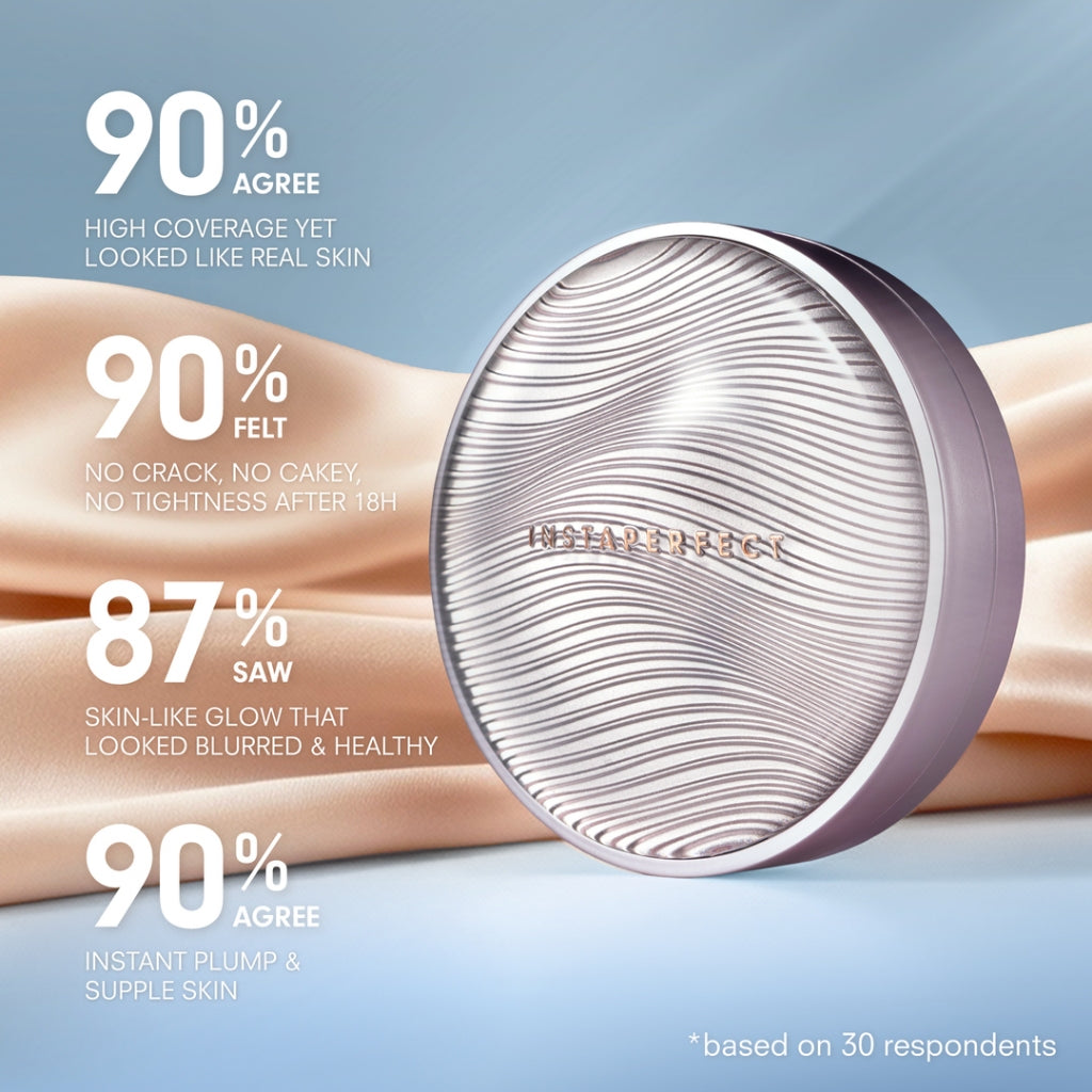 Instaperfect Skin Glow Cover Mesh Cushion High Coverage Formula Dilengkapi dengan SPF 50+ / PA++++  Tampilan Glow Up Natural- Melindungi Kulit dari Sinar UVA dan UVB- Make Up Foundation
