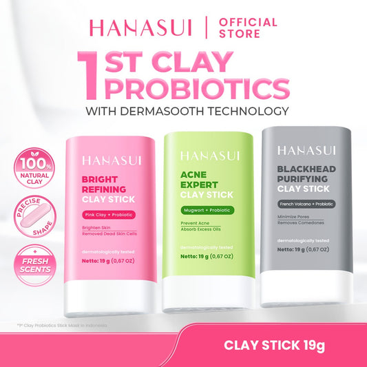 [NEW] HANASUI Clay Stick Mask - Masker Wajah Mencerahkan Mengangkat Komedo Menyamarkan Pori & Menenangkan Jerawat