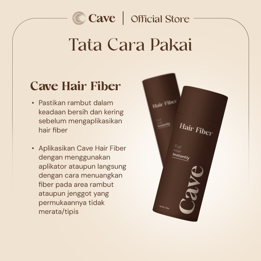 Cave Paket Hair Fiber 25 Gram & Fiber Holding Spray - Serbuk Penebal dan Pelebat Rambut Tipis Instan Penutup Kebotakan Tahan Lama