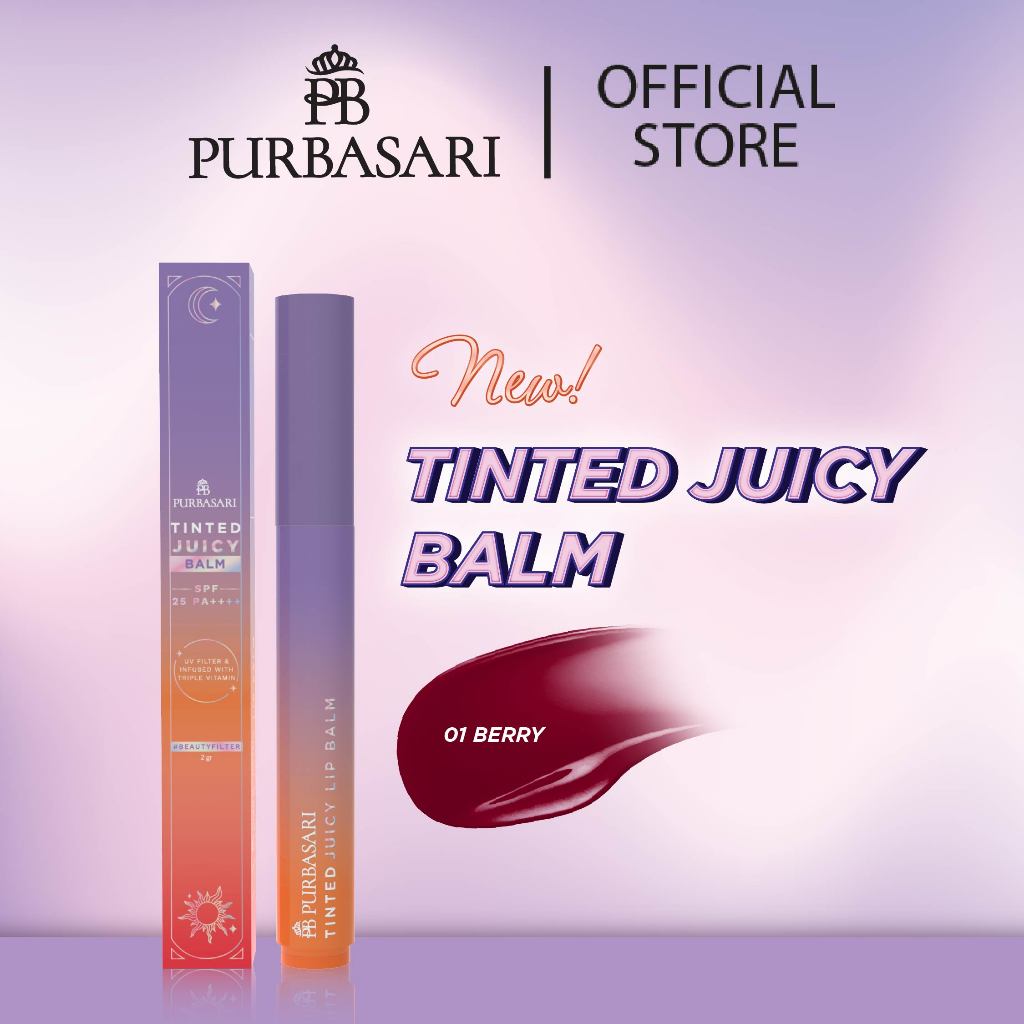 Purbasari Tinted Juicy Balm SPF 25 PA++++ 2in1 Lipbalm & Liptint melted