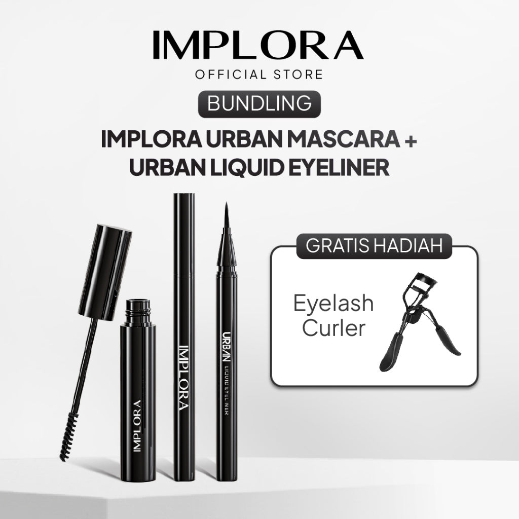 [BUNDLING] Implora Urban Volume Mascara + Urban Eyeliner - Free Eyelash Curler