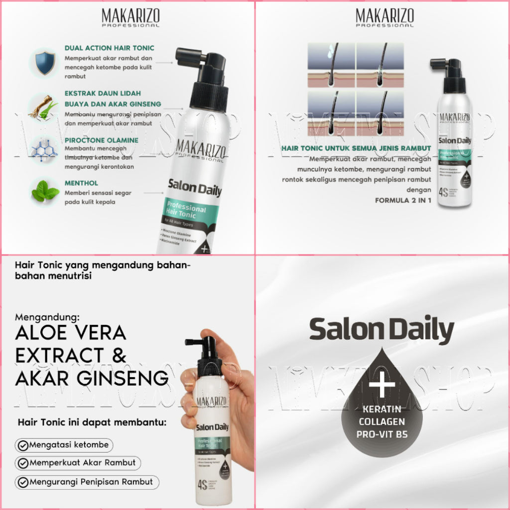 (PAKET) MAKARIZO Professional Salon Daily Conditioner 200ml + Shampoo 200ml