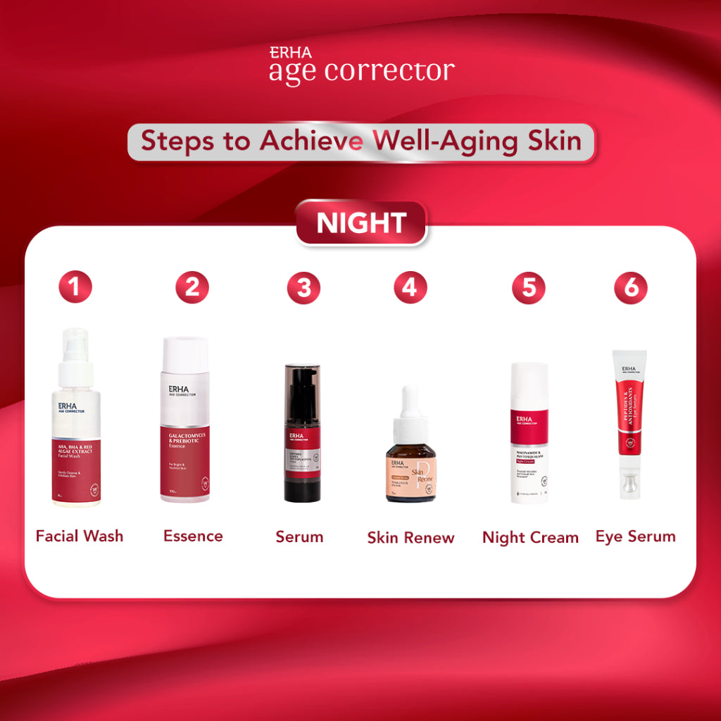 Erha Age Corrector Skin Renew Booster 15ml - 1% Bakuchiol & 10% AHA Booster Anti Aging | Alternatif Vegan Retinol | Meregerenasi Meremajakan Kulit | Menyamarkan Tanda Penuaan | Mencerahkan | Kolagen | Gentle untuk Kulit Sensitif