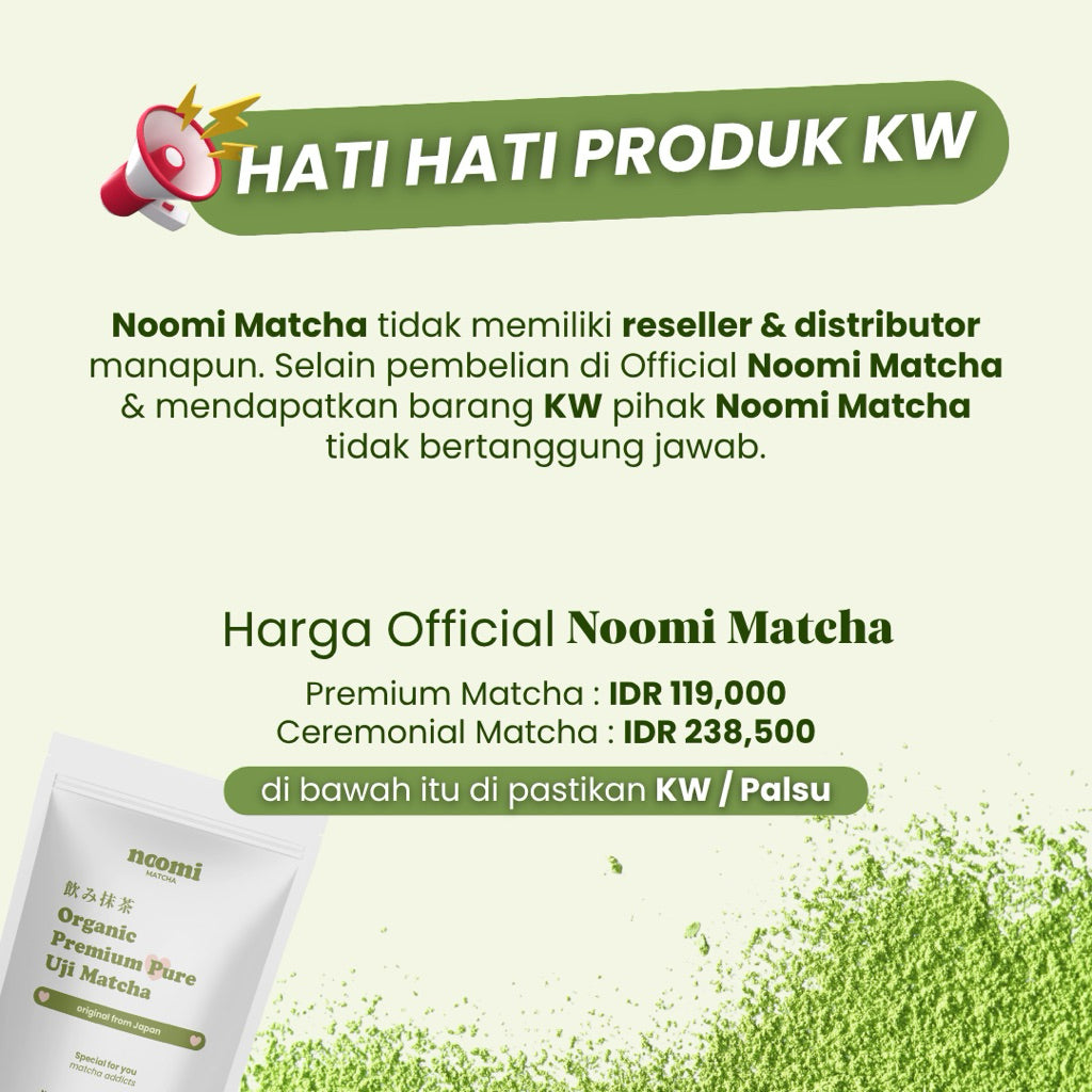 Noomimatcha Pure Matcha Powder Premium Grade 100gr | Noomi Matcha 100% Pure Matcha no Additional.