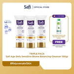 TRIPLE PACK - Safi Age Defy Sensitive Biome Balancing Cleanser 100gr