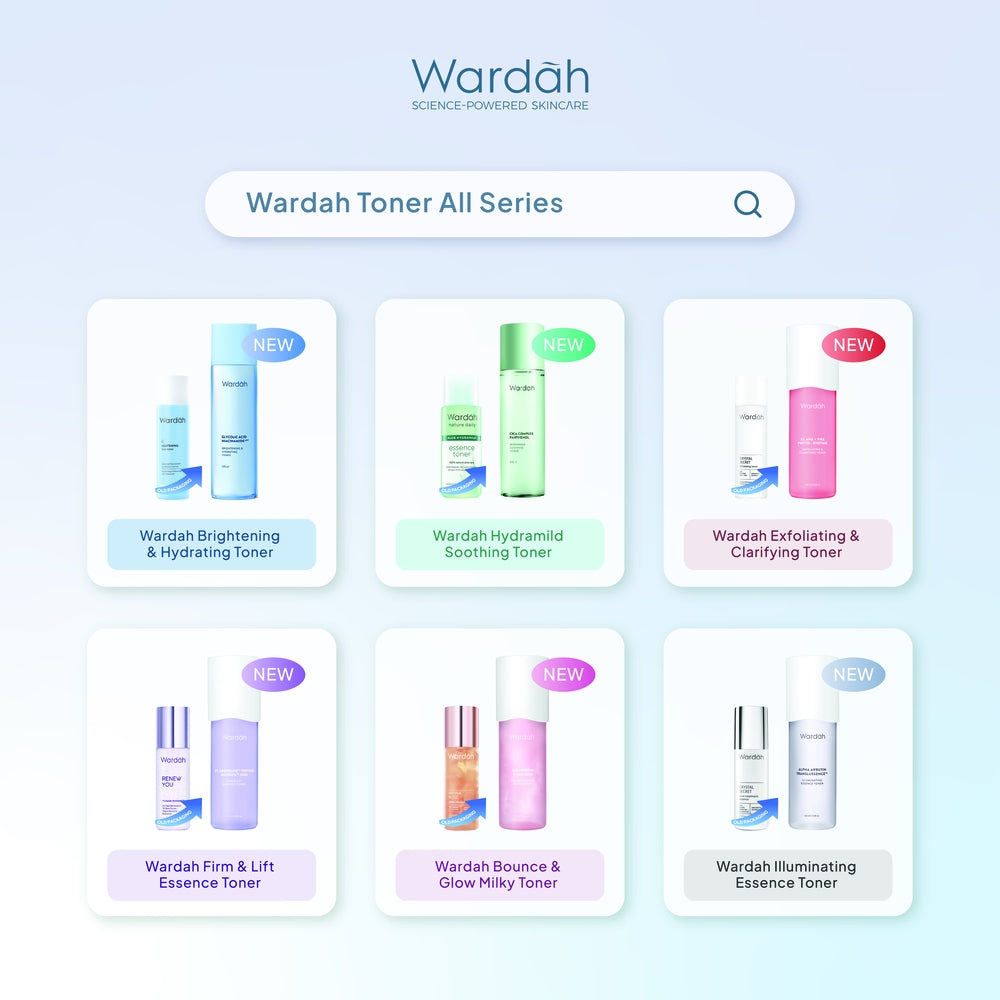 Wardah Toner All Series - Acnederm, Lightening, Crystal Secret, Renew You, Hydra Rose