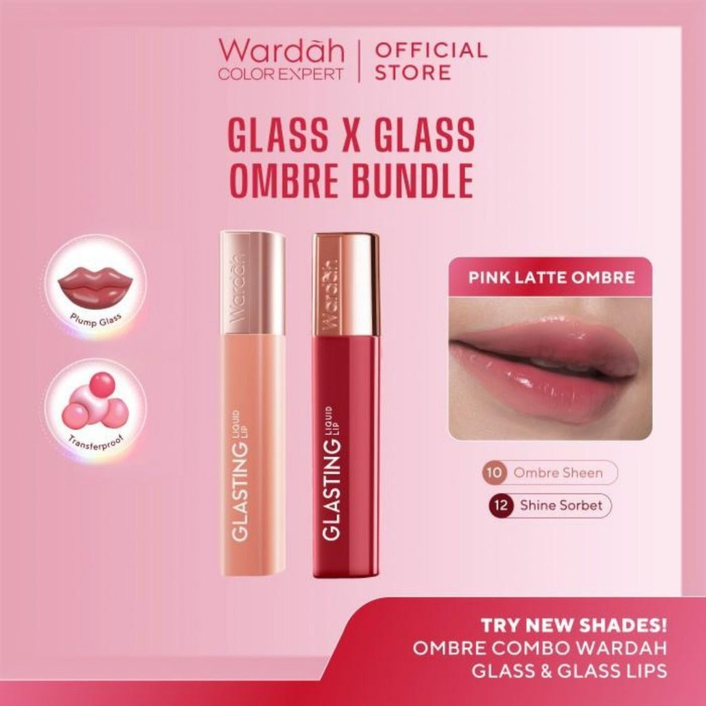 [TINTINTINWIN'S PICKS: OMBRE COVER BIBIR GELAP] BUNDLE OMBRE WARDAH Paket Ombre Glasting Liquid Lip -Cleopatra Look- Liptint-Lip-Stain-Lipgloss-Lipstik-Lip Tint-Lip Matte-Lipstick-Lipcream- Makeup