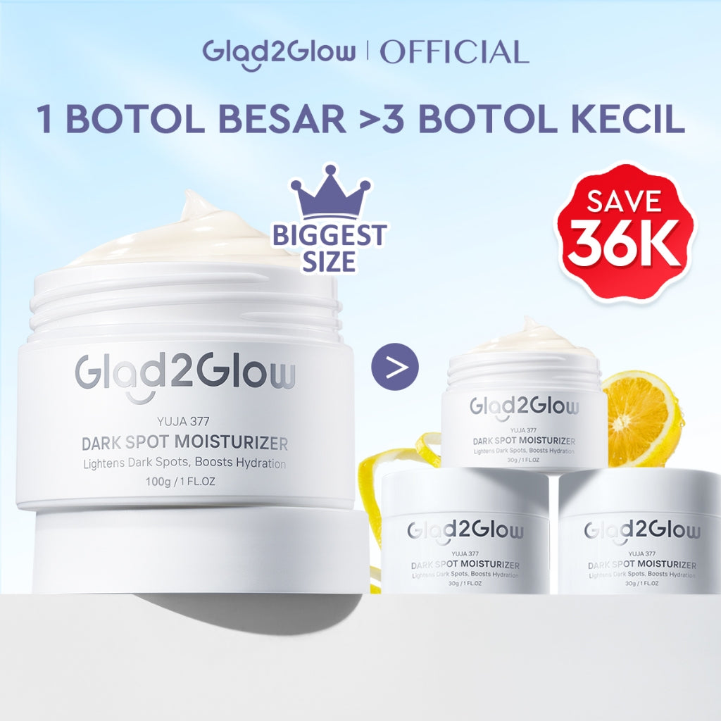 Glad2Glow Yuja Symwhite 377 Dark Spot Moisturizer menghilangkan bekas jerawat brightening night cream day cream Hilangkan Flek & Tenangkan Kulit Skincare Pelembab Esensi Wajah Perawatan Kulit Pelembab Wajah Pembersih day cream tone up g2g official store