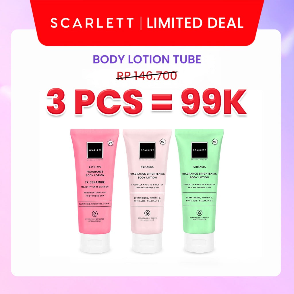 Scarlett Whitening Body Lotion Mencerahkan - Kemasan Baru Tube 180ml