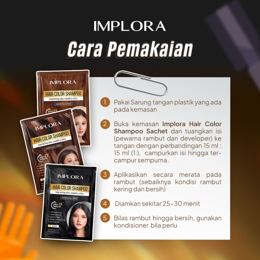 Implora Hair Color Shampoo | Shampoo Pewarna Rambut