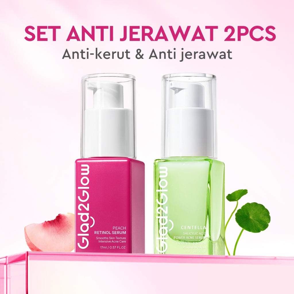 Glad2Glow Peach Retinol Serum aging serum skincare serum wajah Anti-kerut kulit halus Eksfoliasi Pulihkan Serum brightening glowing skin serum mencerahkan wajah exfoliasi wajah pelembab Membantu mencegah tanda-tanda penuaan dini glad2glow official store