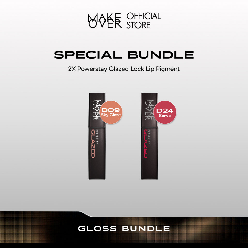 [SPECIAL 11.11] MAKE OVER Gloss Bundle: Duo Glazed Lock Lip Pigment 2 Pcs - The Glazed Bundle NIKI Glazed - Paket Ombre Lips Glossy Best Seller Lip Cream Tahan Lama Lipcream Transferproof